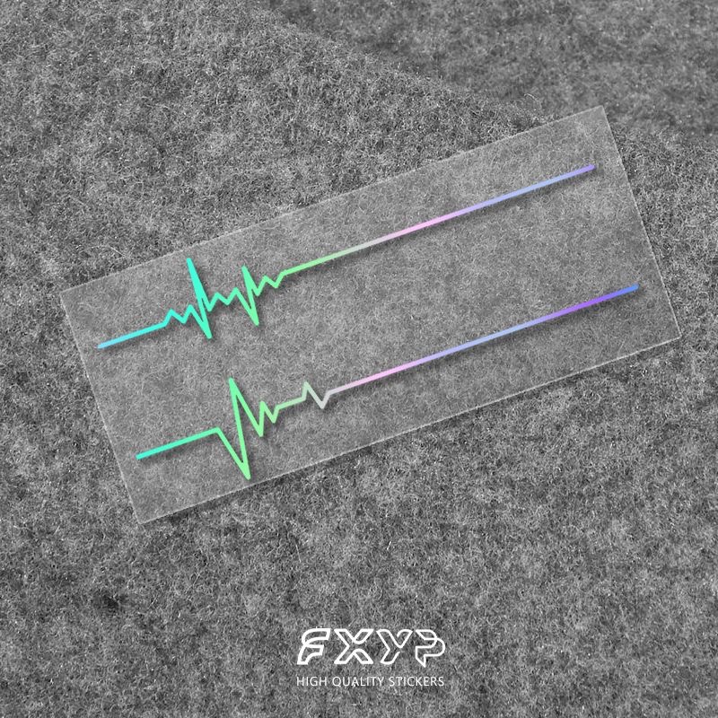 FXYP 心跳感曲线heartbeat创意艺术电动摩托汽车窗身防水反光贴纸