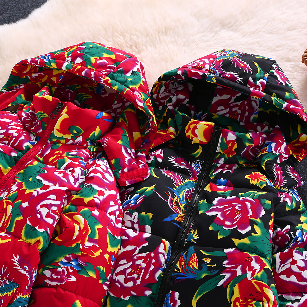 东北大花加厚保暖加肥加大棉袄男女复古国潮棉服冬季抗寒棉衣外套