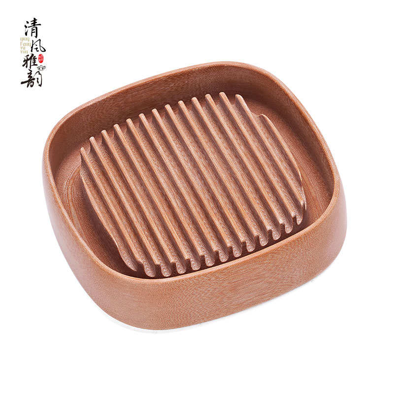 清风雅韵德国电木素盘托盘小干泡储水式茶台实木干泡茶盘壶垫家用