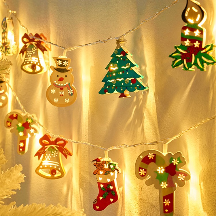 圣诞节装饰灯led彩灯星星闪灯 儿童房间布置氛围灯圣诞老人道具灯