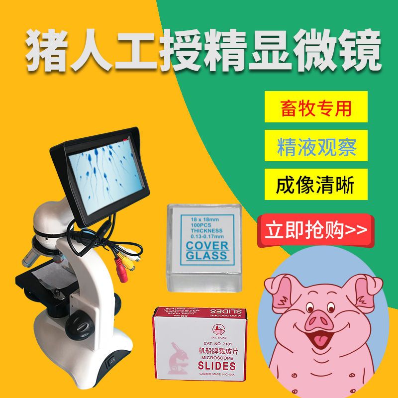 猪人工授精显微镜 畜牧专用显微镜精液观察猪精液
