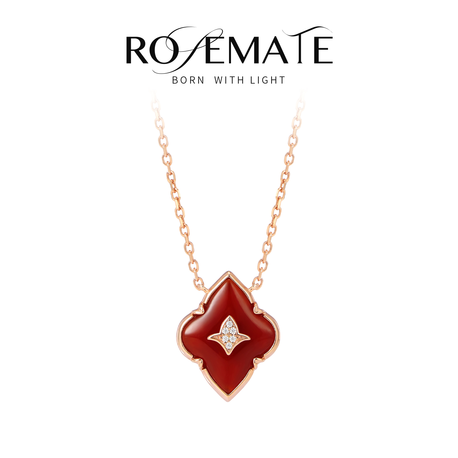 RoseMate 坠链均925银 窗花百搭女款小众ins项链时尚轻奢项链