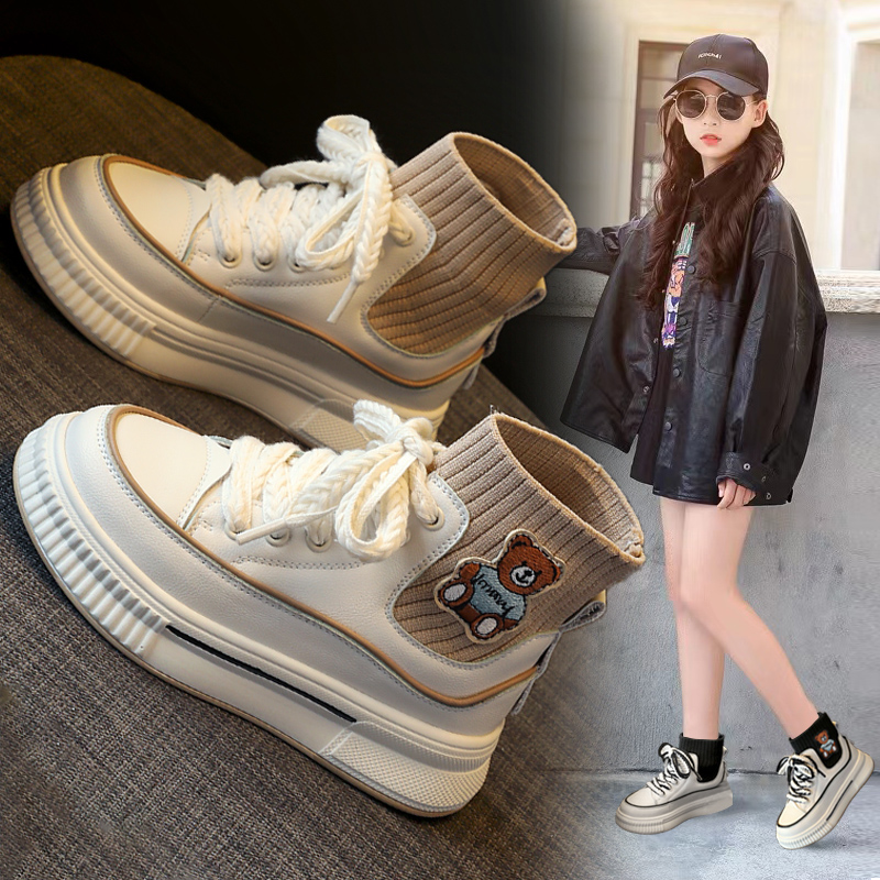 女童鞋子2025秋季新款软底小白鞋加绒鞋儿童运动鞋秋冬款单鞋