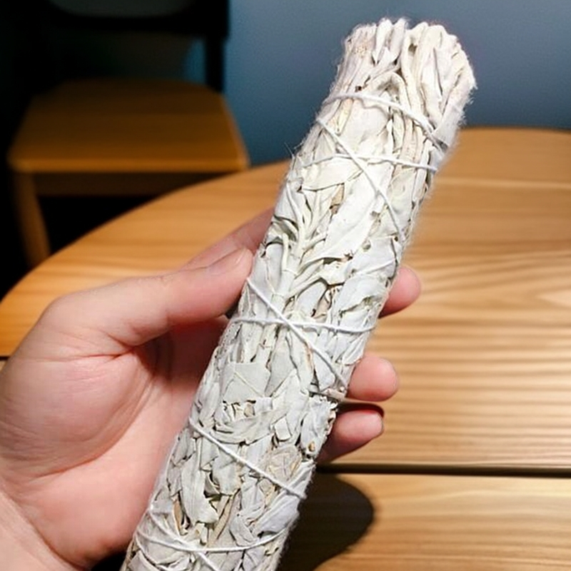大捆9英寸白鼠尾草22CM长精选野生whitesage舒缓净化空气天然香薰