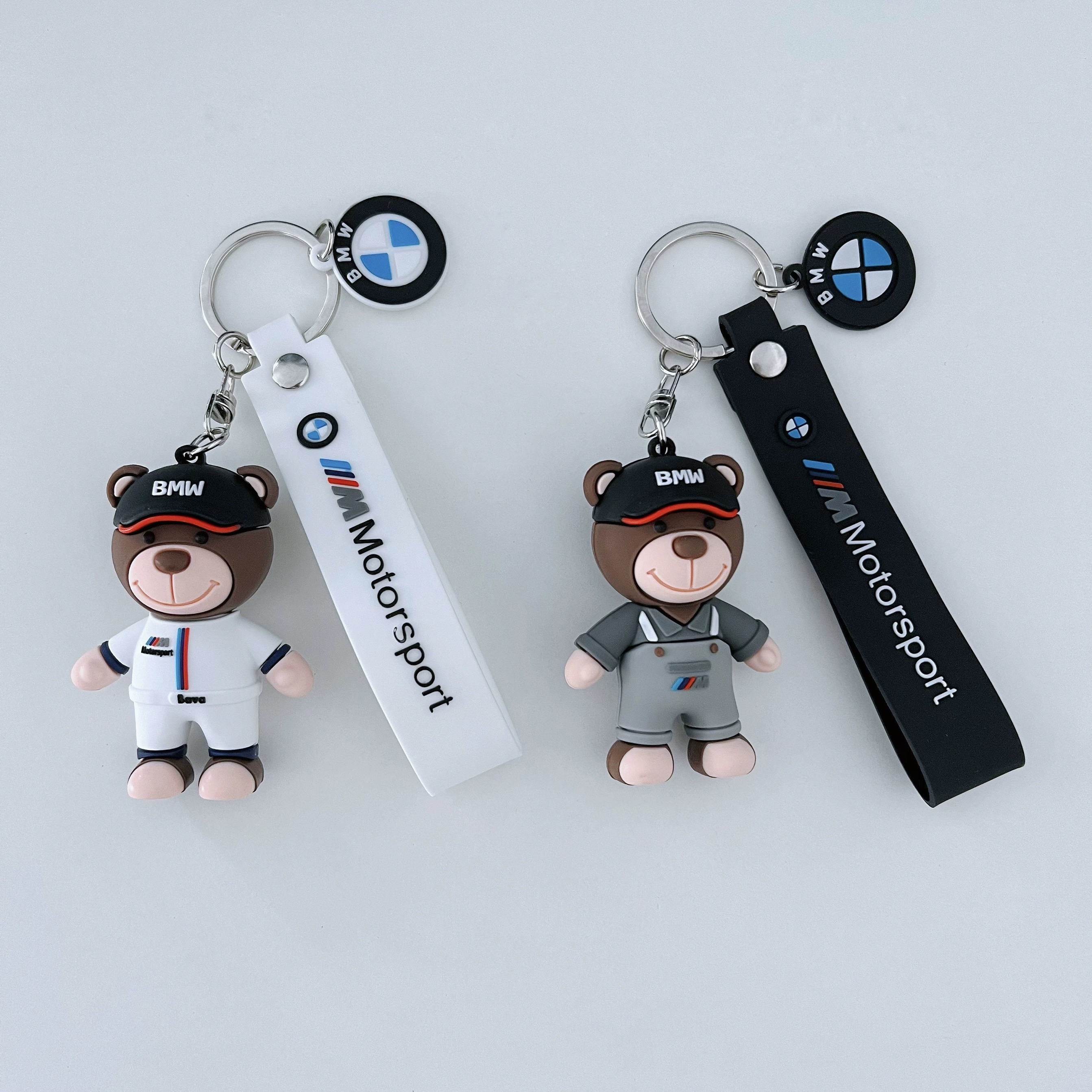 适用于宝马奔驰奥迪汽车钥匙扣挂件BMW小熊公仔钥匙套卡通情侣款