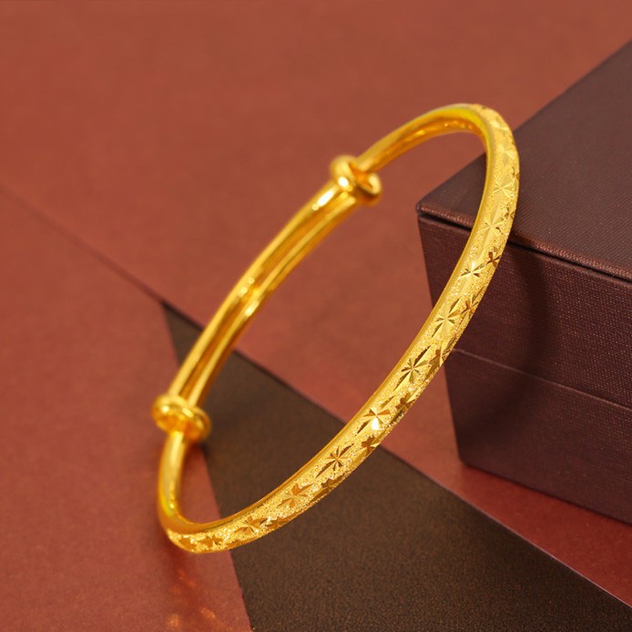 铜合金手镯 久不掉色时尚金色满天星可调节百搭女款伸缩手镯饰品