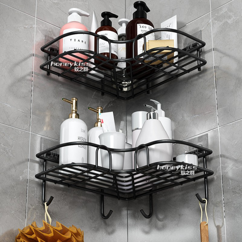 卫生间免打孔置物架浴室置物架洗手间三角架卫浴厨房淋浴间收纳架
