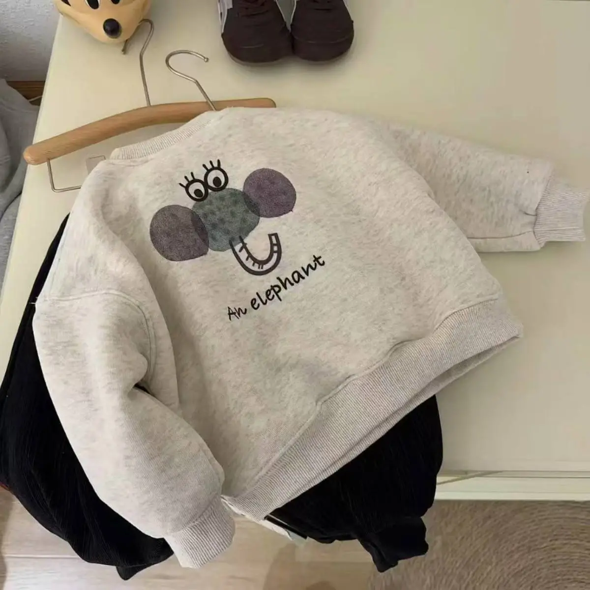 男童加绒加厚卫衣外套205秋冬新款韩系中小童儿童装长袖圆领上衣