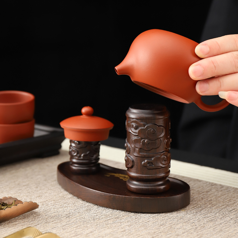 黑檀木晾壶架实木盖置紫砂壶盖托陶瓷茶壶架盖碗盖子托架茶道用具