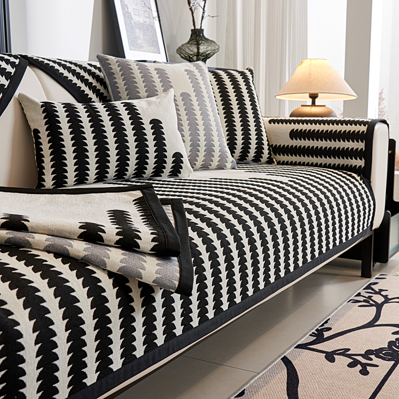 沙发垫子四季通用雪尼尔全盖防猫抓简约高档简约轻奢沙发套盖布巾