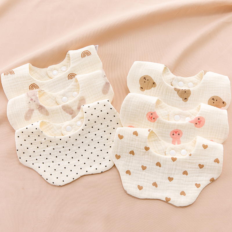 乐蓓淘儿童口水巾婴儿围兜纯棉婴幼儿纱布围嘴男宝婴儿0-1岁