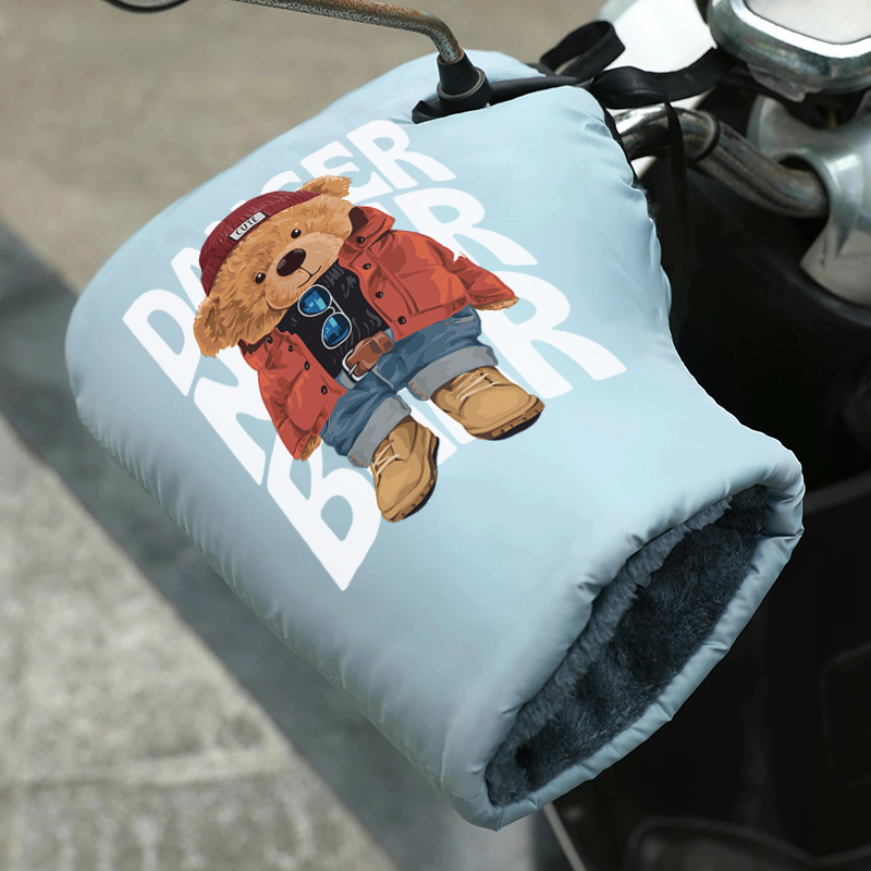 电动摩托车把套冬季保暖加厚电动车手套防水2024网红电车挡风被