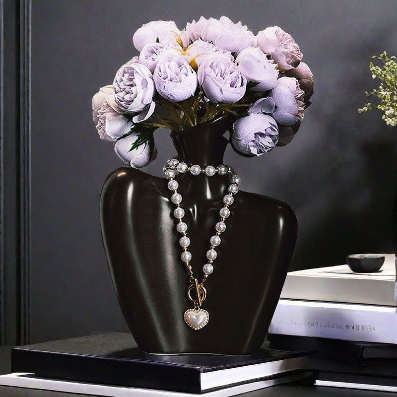 轻奢创意人体造型艺术花瓶客厅插花花器家居酒柜装饰品小众摆件
