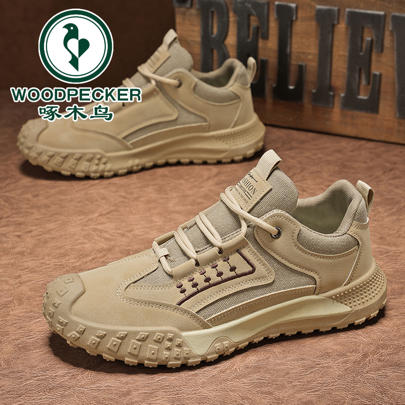 【正品啄木鸟】男鞋夏季新款登山运动休闲复古工作防滑耐磨工装鞋潮