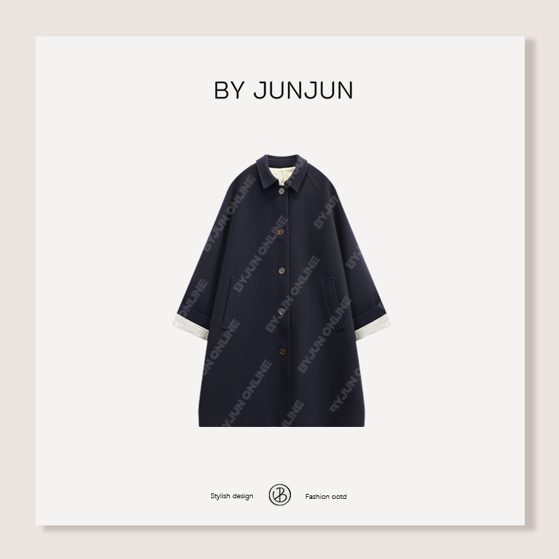 ByJunjun冬日曼哈顿 高级感气质羊毛长款大衣