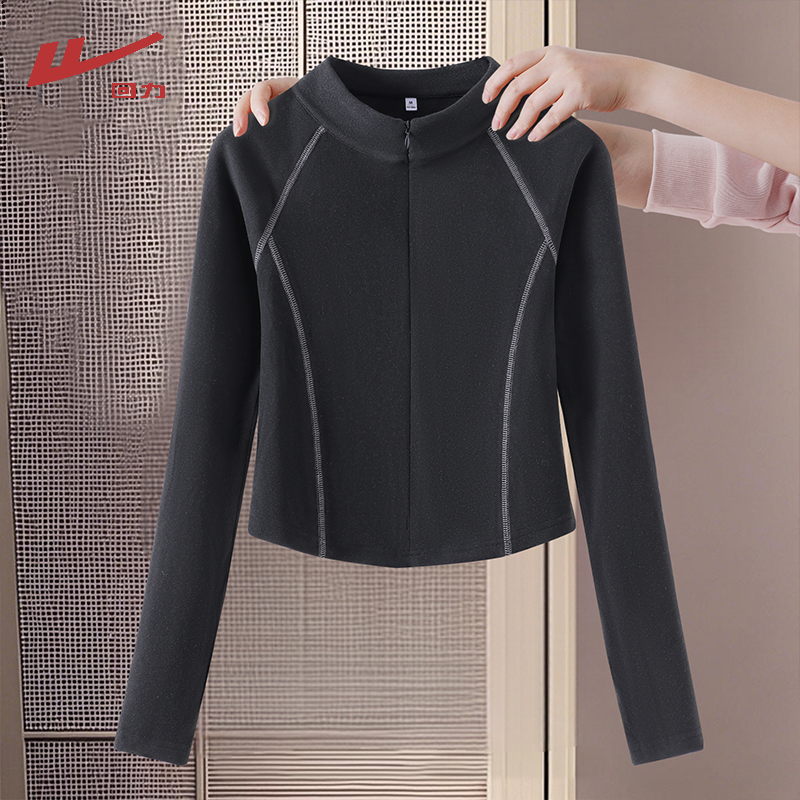 回力半高领长袖修身2025洋气显瘦内搭黑色打底内搭入冬漂亮衣服