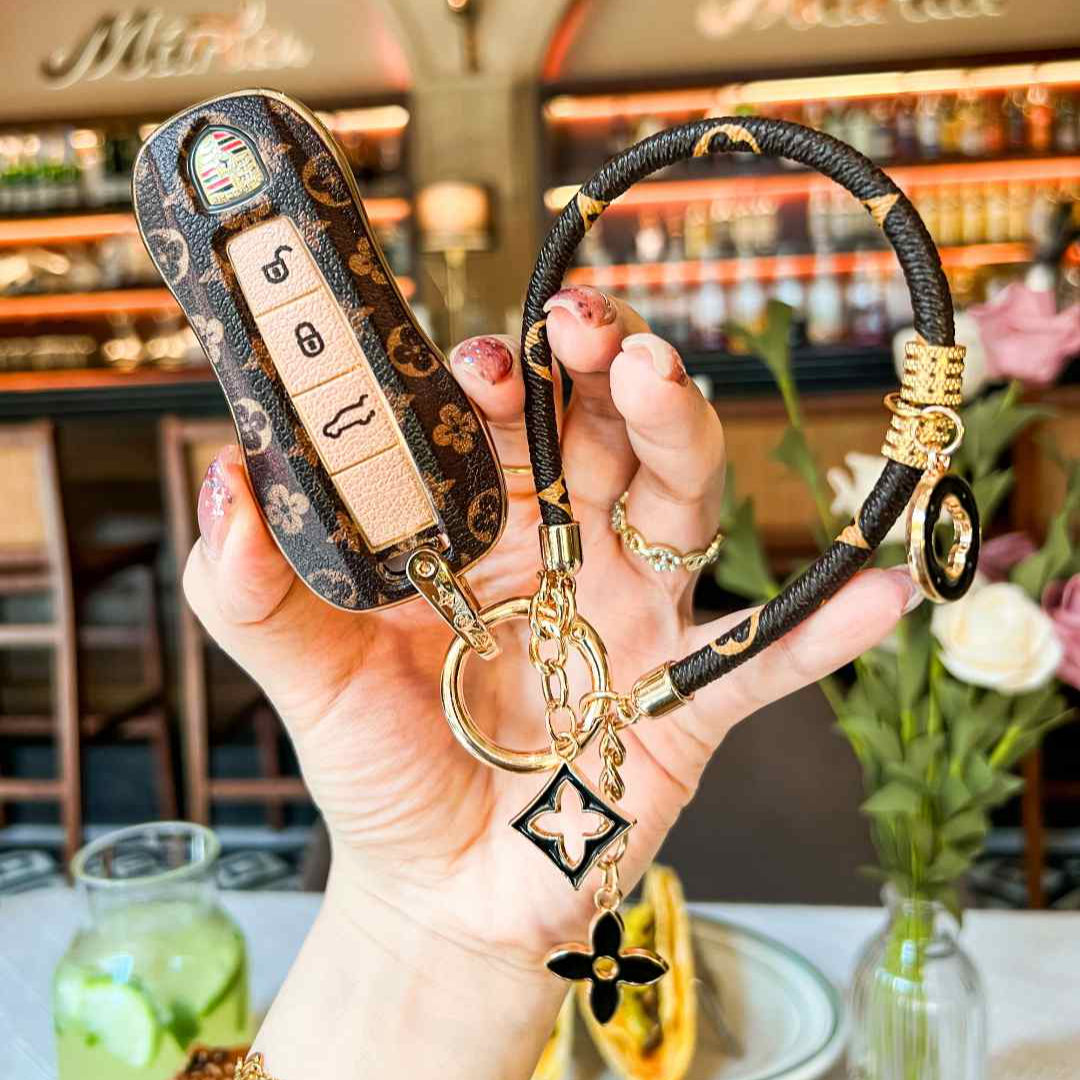 适用保时捷Macan玛卡车钥匙套911卡宴包718帕拉梅拉Panamera壳扣2