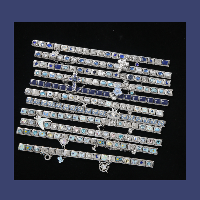 钛钢手链 【蓝色成品条！】diy手链表带自主DIY不易掉色精致饰品