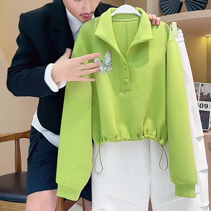 韩版时尚洋气小众网红显瘦减龄春秋季卫衣女韩版新款设计感休闲20