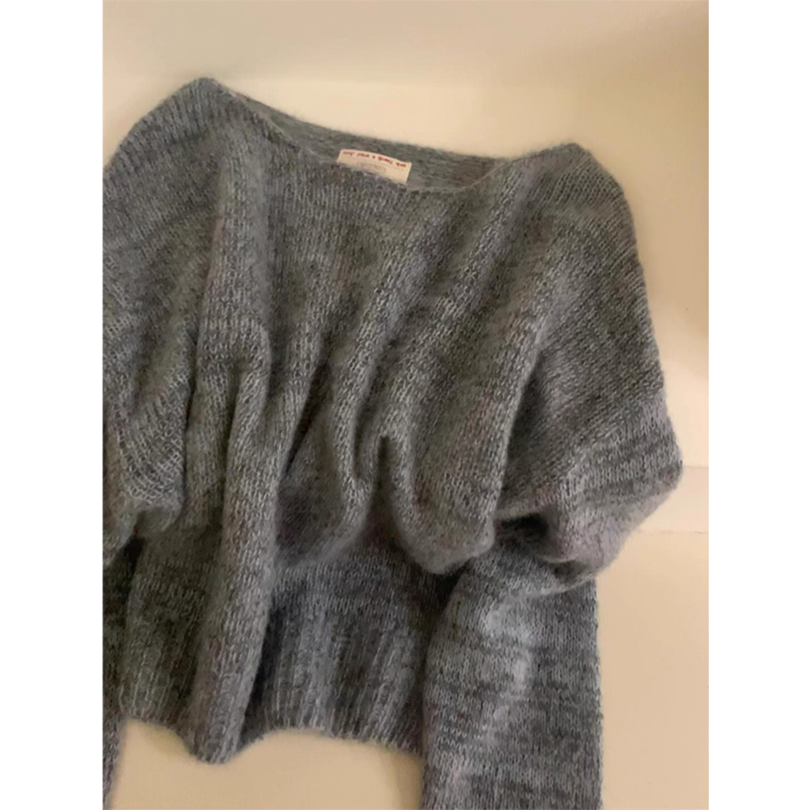 被惊艳到了！巨漂亮！灰色慵懒毛衣女软糯松弛感针织衫百搭好看上衣