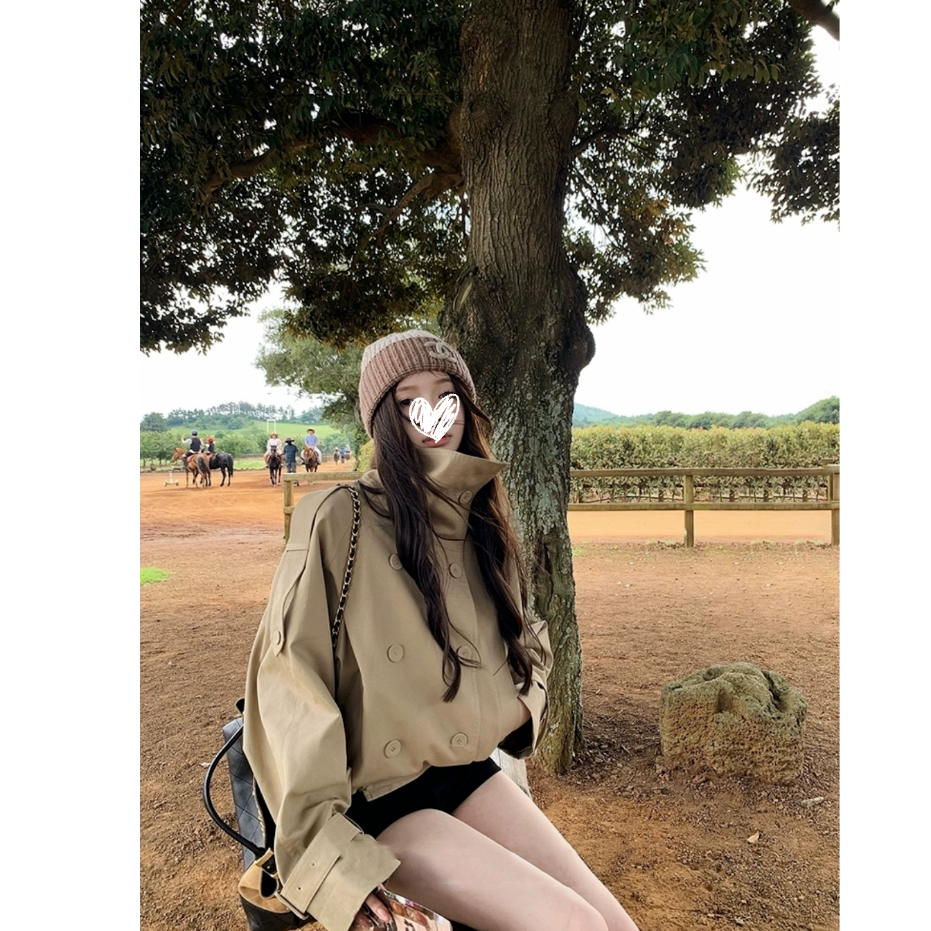 优秀的金蘑菇 【英区留学生】Ac*e25新季英伦风 双排扣立领短款风衣