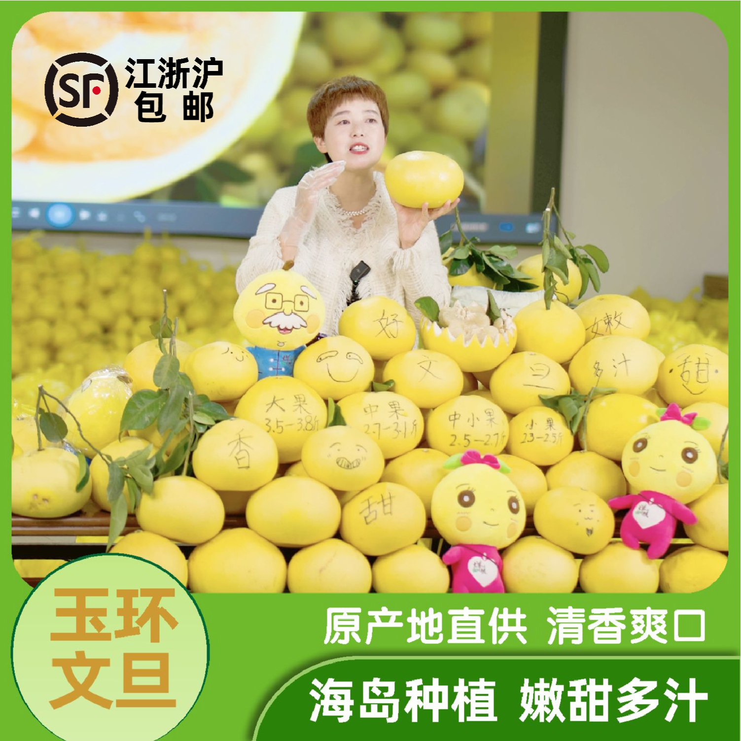 爆汁【玉环文旦柚】正宗浙江产地香甜多汁柚子2斤起时令新鲜水果