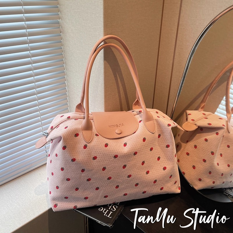 探屿大容量旅行包短途托特包外出轻便百搭手提包学生通勤单肩包包