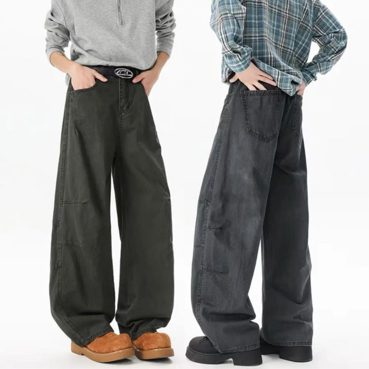 春夏新款美式穿搭弯刀休闲裤男潮牌高级感宽松直筒vibe阔腿裤