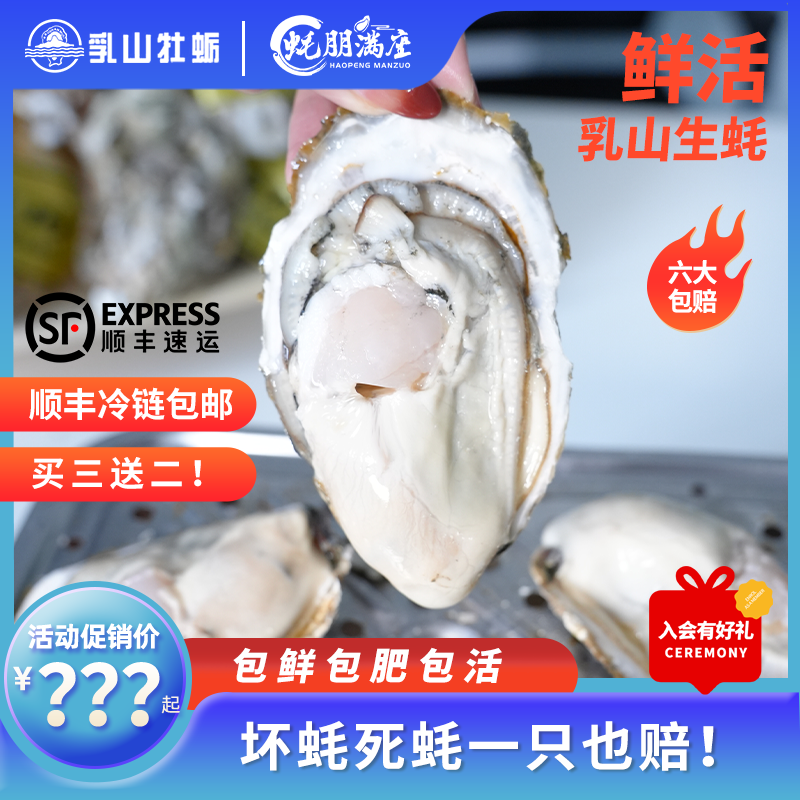 达人【买3斤送2斤】蚝朋满座乳山生蚝新鲜活特大山东威海顺丰5斤