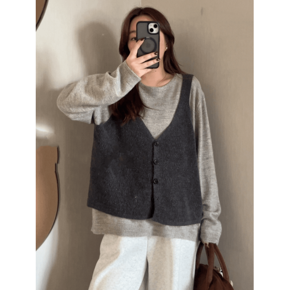 大码慵懒港风假两件针织衫女秋冬新款胖mm宽松休闲长袖上衣打底衫