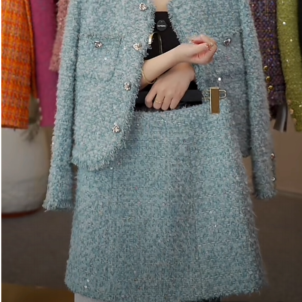 MSSY美舒尚衣，【半身裙】小香风气质网红时尚名媛秋冬粗花呢60104