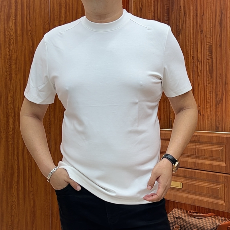 孙大漂亮简约短袖圆领日常纯色春秋T恤休闲打底衫百搭加厚半截袖