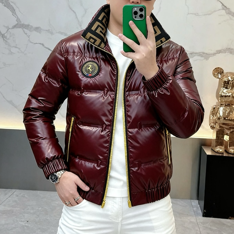 2025欧货冬装新款保暖男士短款羽绒服潮牌保暖新国标鸭绒外套免洗