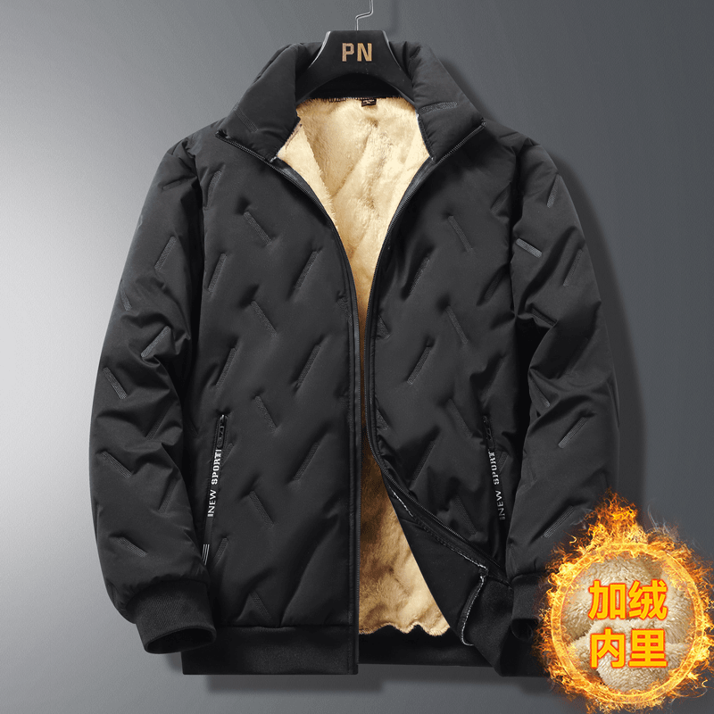 中年夹棉外衣短款棉衣保暖冬季男夹克外套加绒加厚棒球领潮流棉服