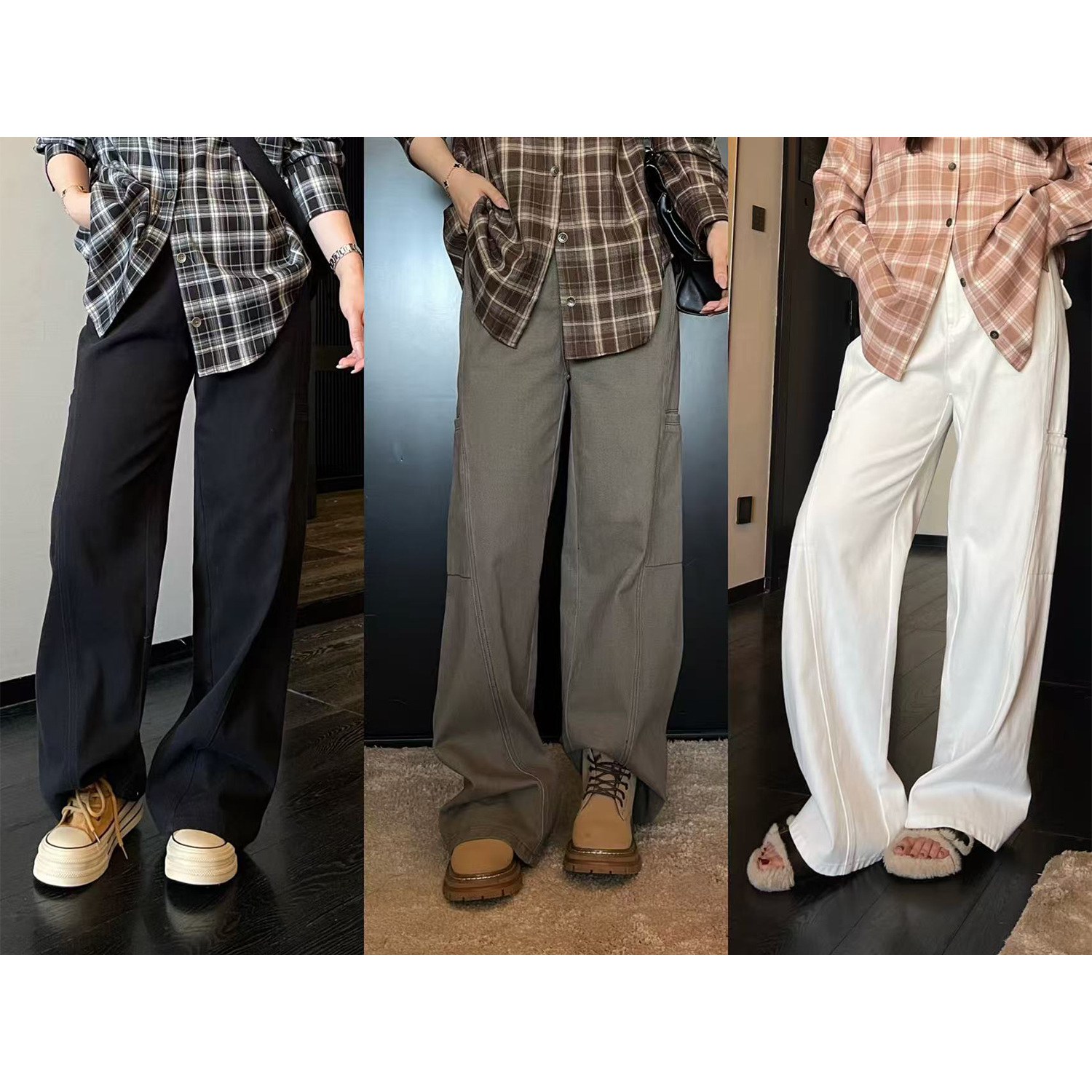 裂渡宣宣【酷裤炸街】微胖大码女秋百搭时尚工装风牛仔裤ZY507A60