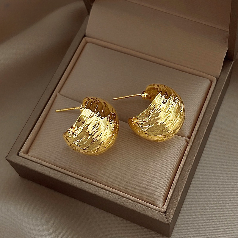 铜合金耳饰 法式金属独特夸张耳钉女金色爆款气质时尚绝美耳环潮