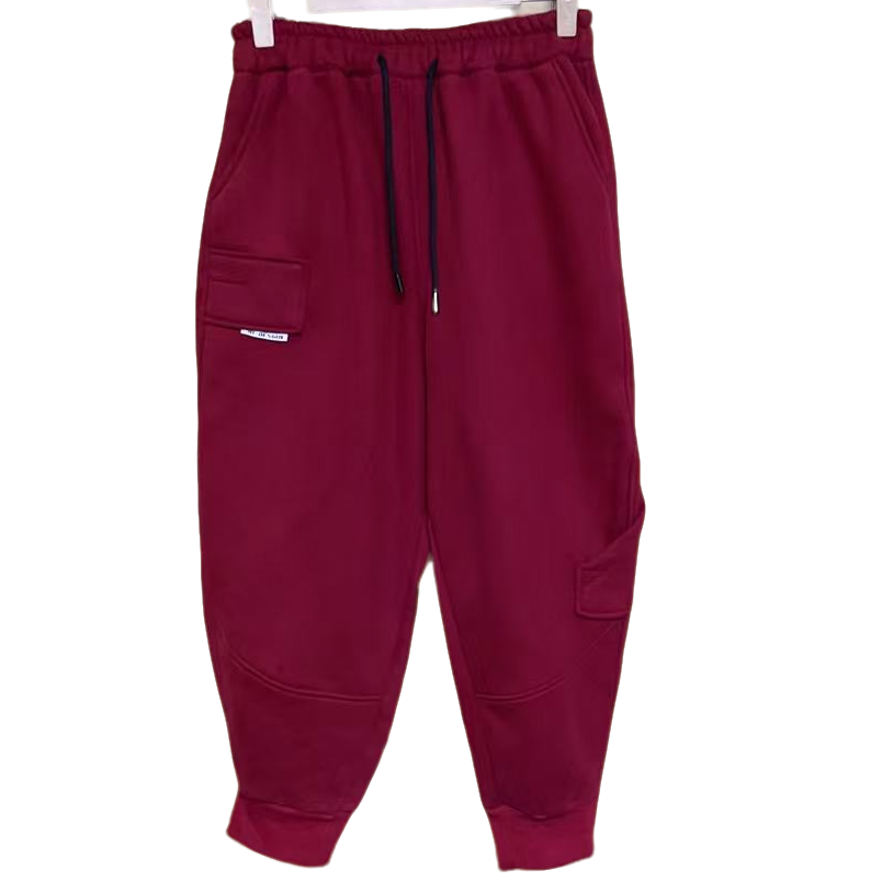 1162冬季抽绳宽松澳粒绒保暖卫裤-643户外百搭束口加厚女装