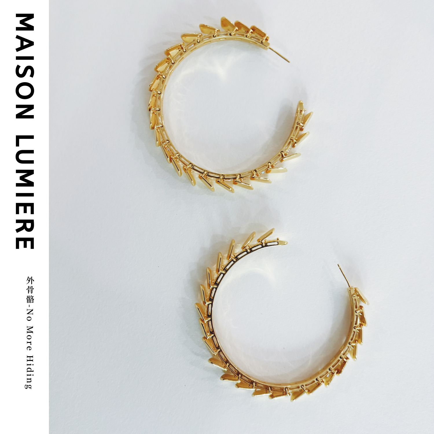 美颂之光 铜合金锆石耳饰 甲虫外骨骼活动工艺大圈Hoop耳环万妮达