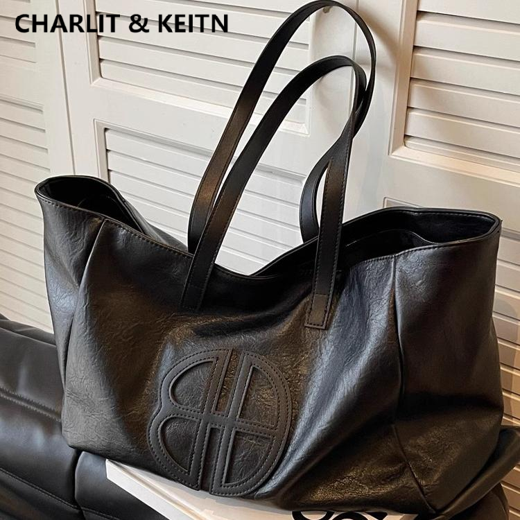 CHARLIT&KEITN大容量包包女2025冬新款高级感轻奢真皮通勤托特包