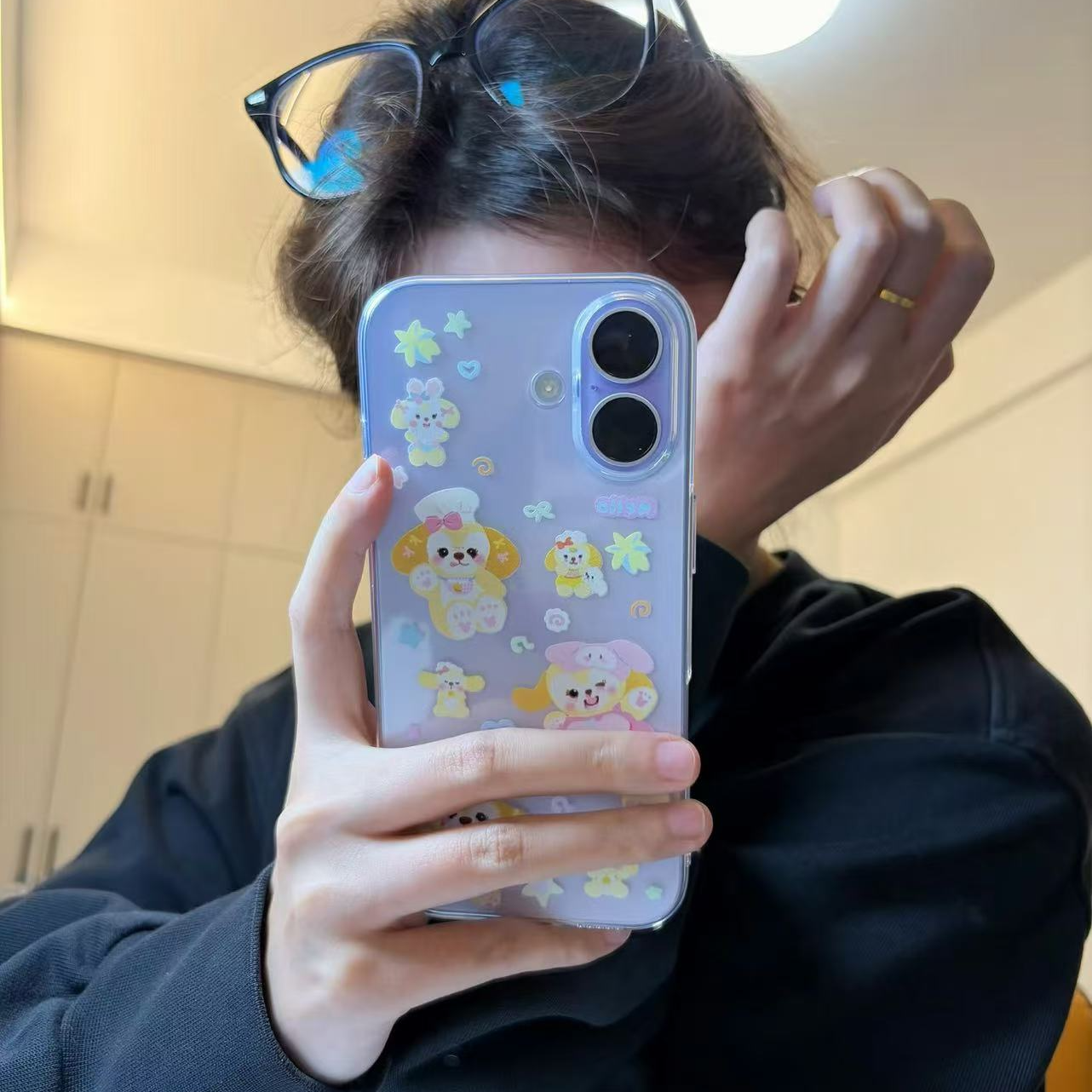 花朵小熊适用苹果17手机壳13/14ProMax卡通iPhone16/INS风17P网红