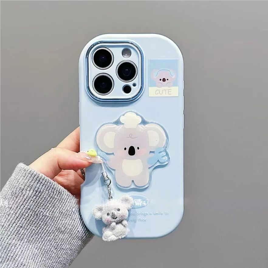 适用iPhone16/15promax可爱立体贴件考拉壳小米15/14唯美华为