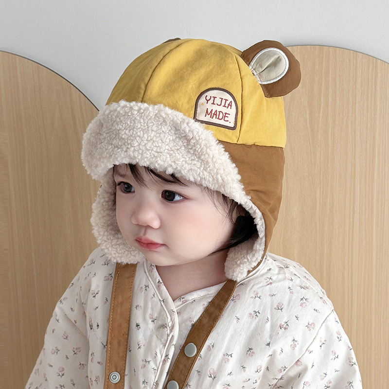 宝宝帽子秋冬季护耳帽韩版可爱雷锋帽男女童加绒保暖冬天套头厚款