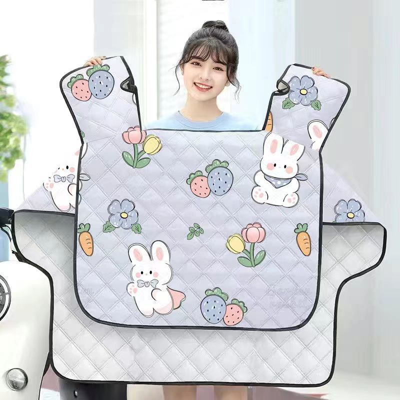 电动车挡风被防水防晒夏季防雨罩春秋薄款速干遮阳摩托车通用罩子