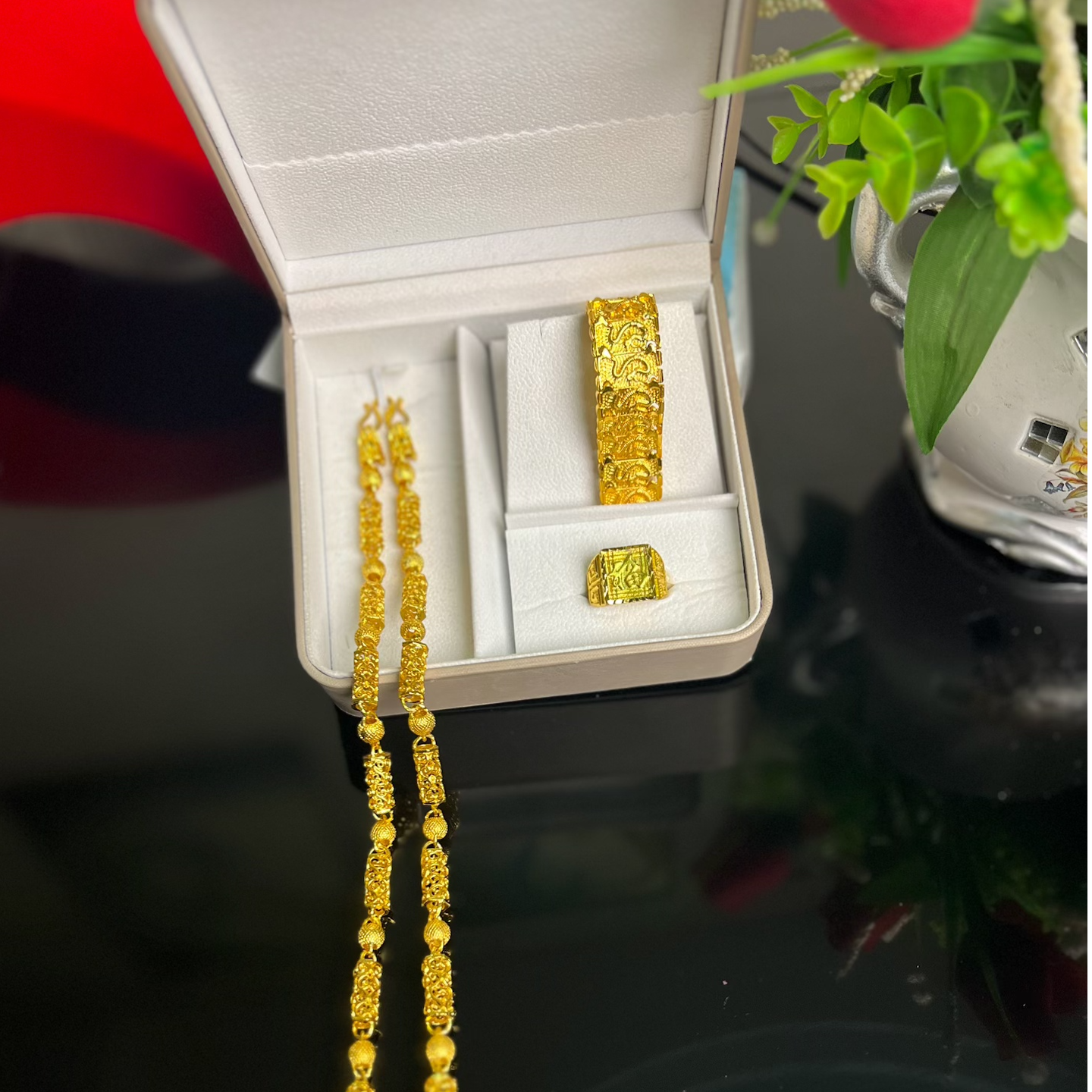 合金手链 华英高定-精密三件套项链手链