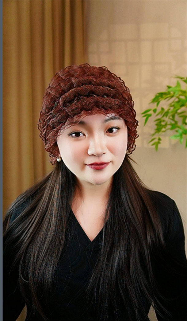 春夏女式蕾丝帽子2025新款防晒时尚遮阳透气包头薄款妈妈白发帽