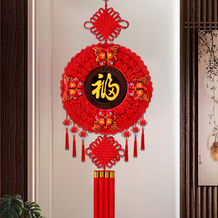 2025新款中国结挂件客厅大号电视墙福字装饰壁挂玄关春节新年礼品