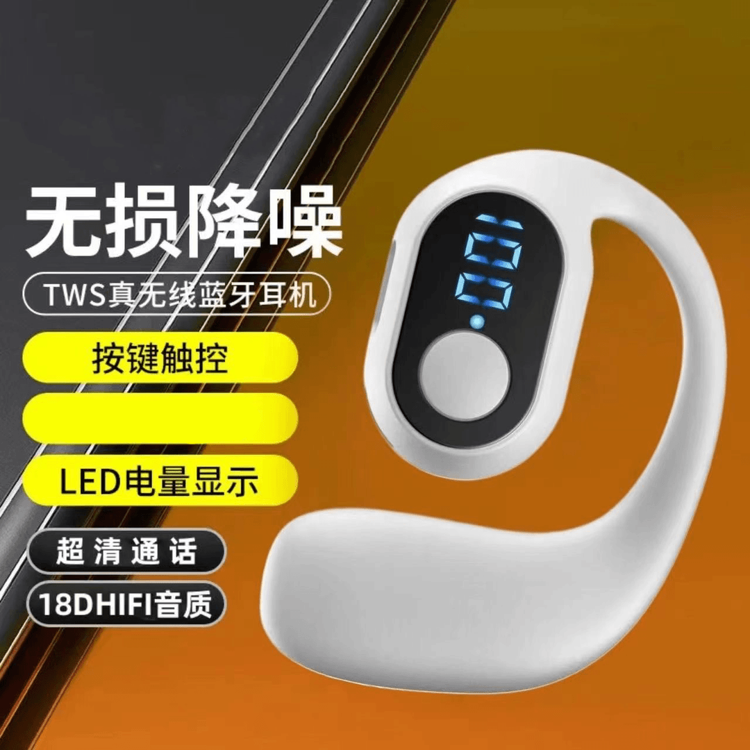 新款无线蓝牙耳机不入耳数显挂耳式超长待机跑步运动舒适单耳通用