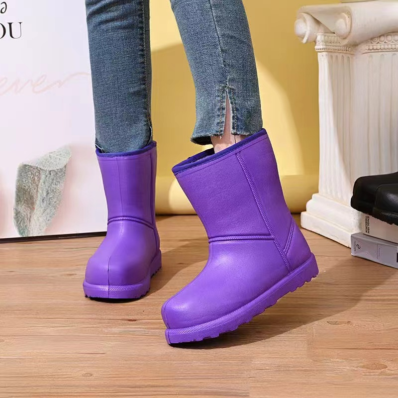 防水加绒男女雪地靴保暖雨靴厨房卫生鞋高帮工作鞋Z