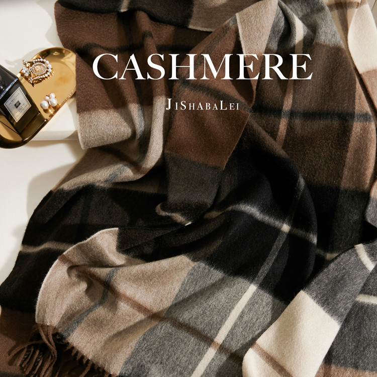 日系订单 100%羊绒围巾披肩女秋冬美拉德色系男士格子轻奢潮保暖