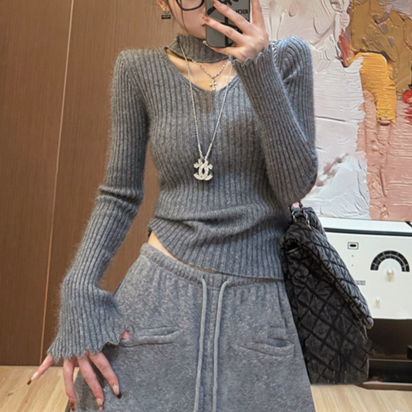 2026秋冬百搭针织打底衫修身显瘦气质圆领保暖长袖毛衣上衣F8-30